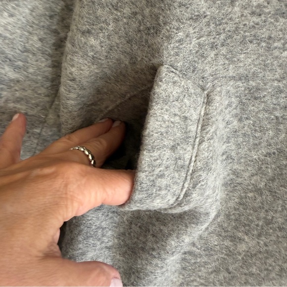 Bee & U Light Grey Italian Wool Button Mid Length Women's Jacket SZ Med - Picture 7 of 14
